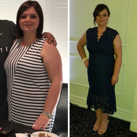 Before and after photo of Anita on her weight loss personal journey